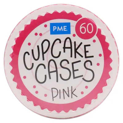 Produktbild von PME BC601, Cupcake-/Muffin-Cups, Rund, Gerillte Oberfläche, Pink, Papier, 72 mm