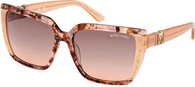 Imagen del producto de Gafas de sol para mujer Guess Marciano GM00012, color naranja degradado a marrón. Modelo para hombre, color naranja degradado a marrón