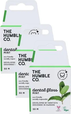 Produktbild von 3x Humble Dental Floss Zahnseide, Minze 3x 50 m