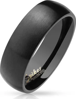 Produktbild von viva-adorno Gr. 58 (18,4 mm Ø) Damen & Herren Edelstahl Ring Partnerring Verlobungsring matt poliert schwarz RS56