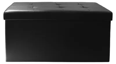 Image de Coffre de rangement banc pliable lisse Noir