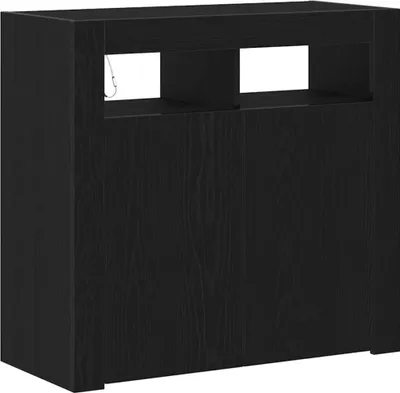Produktbild von "2026 MODERNE"Sideboard - elegante Design - Mehrzweckschrank - Schwarz Eichen-Optik 80 x 35 x 75 cm Holzwerkstoff - Kommoden CC7942408