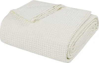 Productafbeelding van Unyqoos® Wafeltextuur dagdekbedovertrek, 220 x 240 cm – zacht, lichtgewicht dagdekbedovertrek, geschikt als plaids voor de bank en als beddeken, gecertificeerd met , crème kleur