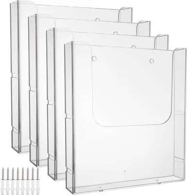 Produktbild von Transparente Wandbroschürenhalter A4, 225x41x251mm, für Menüs, Kataloge