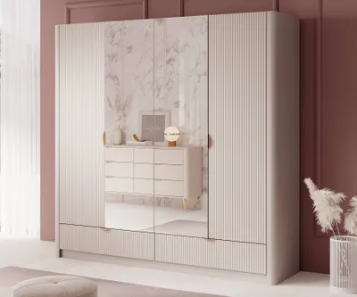 Produktbild von AX LIVING Modern Aufbewahrung Schrank Vespasia – Beige, 213 cm breit