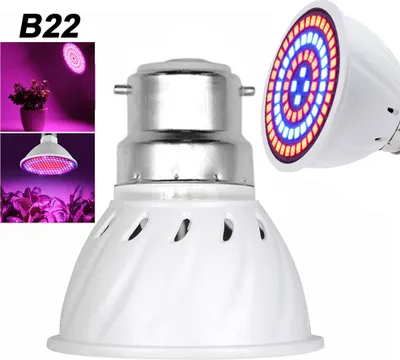 Produktbild von B22 60LEDs,5W 2 Stück Pflanzenlampe,LED-Pflanzenwachstums-Glühbirne,Grow light(Rot,Blau,Grün,UV,IR),Zimmerpflanzen Gemüse Blumen Wachstumslampe