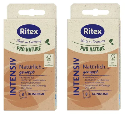 Produktbild von 16x Ritex Pro Nature Intensiv Kondome mit Noppen & Rillen - Standardgröße