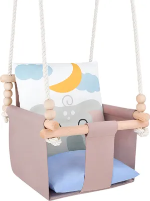 Produktbild von GUGUPLANET Babyschaukel, Elefant-Design, aus robustem, hochwertigem Baumwollstoff, mit Kissen, Safari-Kollektion, sicher, komfortabel, EU-Handarbeit