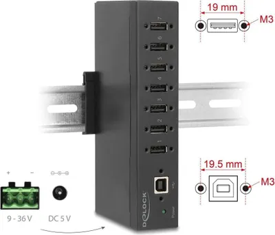 Obrázok produktu pre DeLOCK 60687, USB 2.0 Type-B, USB 2.0 Type-A, 480 Mbit/s, Čierna, Kov, 1,8 m