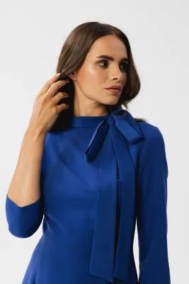 Immagine prodotto di Abito Midi donna elegante Gwalchakin S346 blu fiordaliso S