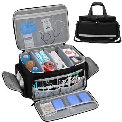 Produktbild von Notfalltasche leer, Krankenschwester Tasche mit Trennwänden, Medizintasche L Schwarz