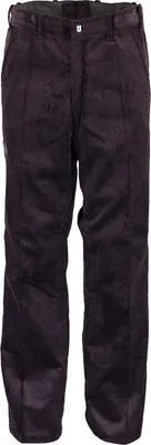 A pair of brown corduroy work pants is shown against a white background.