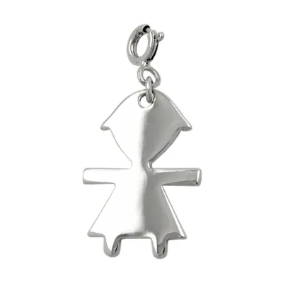 Produktbild von Anhänger 20x14mm Charm Mädchen glänzend rhodiniert Silber 925 silber 20x14mm