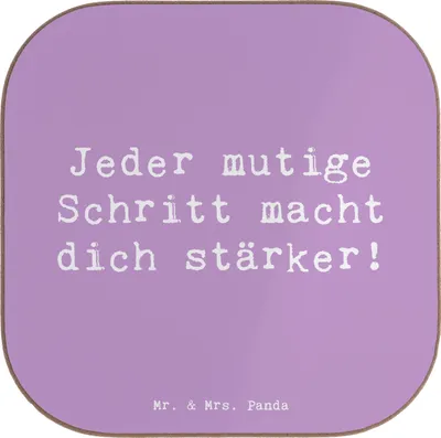 Produktbild von Mr. & Mrs. Panda Untersetzer Glas Spruch Angst überwinden - Lavendeltraum - Geschenk, Zuversicht, inspirierende Botschaften, Stärke, Vertrauem, Gefühle, Coaster, Gläser