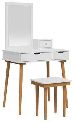 Immagine prodotto di vidaXL Set da tavolo da trucco FAUSKE, 4 pezzi, bianco, 76 x 50 x 143 cm