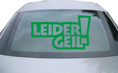 Produktbild von Indigos UG - Aufkleber Heckscheibe & Motorklappe DE2112 - grün - 600x347 mm - Leider geil! - Auto Scheiben Fenster Heckklappe Tuning Racing JDM - Die cut
