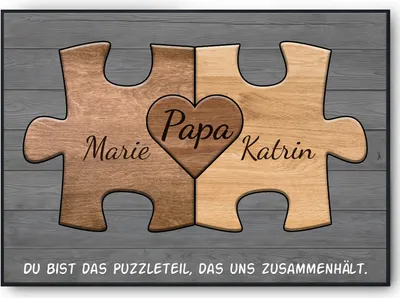 Produktbild von Papa Geschenk personalisiert | Vater Geburtstag Papa Familienbild gestalten | Vatertag personalisierte Geschenke Papa Puzzle – DIN A4 (21x29.7cm) / 2 Namen