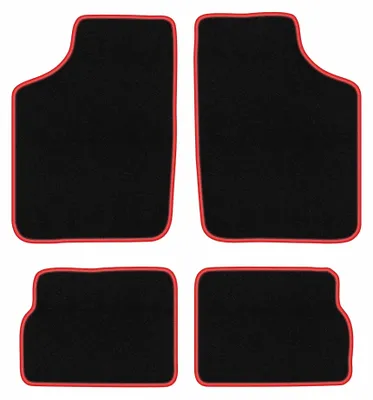 Obrázok produktu pre Velúrové autokoberce pre: Opel Corsa A 1982-1993 (hatchback) – sada 4 ks, čierno-červené, na mieru – Wielganizator CARLUX