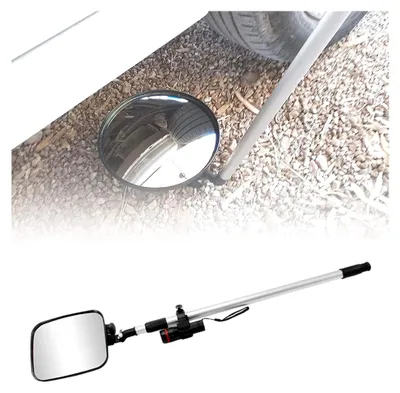 Produktbild von Teleskop-Sicherheitsspiegel für Fahrzeuginspektionen, konvexer Spiegel mit 2-facher Vergrößerung (16 cm x 19 cm)
