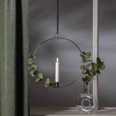 Zdjęcie produktu dla BEST SEASON LED Kerze Flamme mit Ring Ø28cm silber