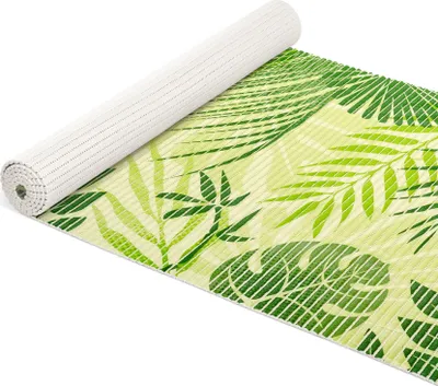 Produktbild von Badematte Anti-Rutsch-Matte Weichschaummatte Premium Blätter Badvorleger grün Breite 65 cm Länge 220 cm