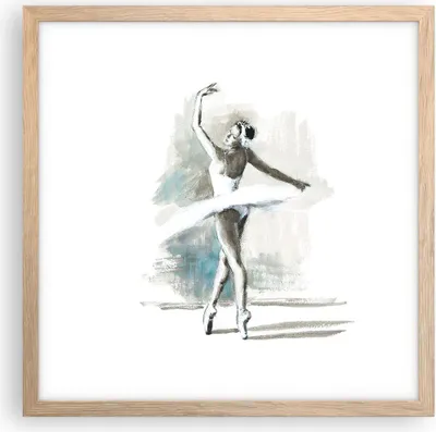Produktbild von Gerahmtes Poster - Rahmen in heller Eiche - Ballerina Tanz Frau - 40x40 cm - Wand Bild - Wanddeko - Wandbilder - Kunstposter - Wandposter - Bilderrahmen - Bilder - Kunstdruck - P2NAC40x40-4953