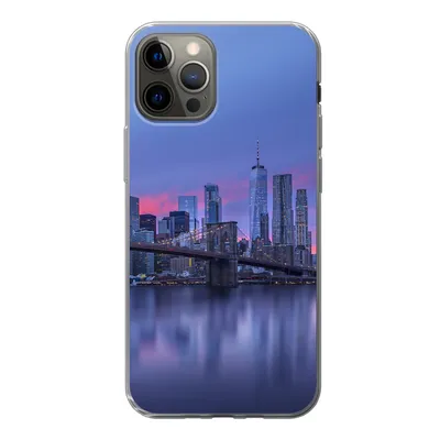 Produktbild von MuchoWow® Handyhülle Schutzhülle Hülle für iPhone 13 Pro New York hinter der Brooklyn Bridge Silikon Softcase Handy Hülle - Handy-Tasche