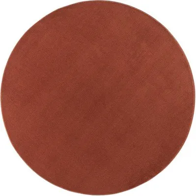 Image de Unyqoos® Relax Samba – Tapis rond uni, couleur terre, lavable, diamètre 160 cm, en polyester, à poils courts, 1250 g/m², facile d'entretien