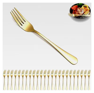 Produktbild von 24 Stück Gold Tafelgabeln aus Edelstahl mit Titanvergoldung für Zuhause, Restaurant, Hochzeiten, Partys und den täglichen Gebrauch