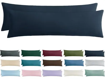 Produktbild von Kissenbezug 40x145 2er Set Blau Mikrofaser mit Reißverschluss