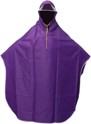 Produktbild von Regenponcho mit Kapuze für Damen und Herren – Fahrrad-Regenjacke – Lila
