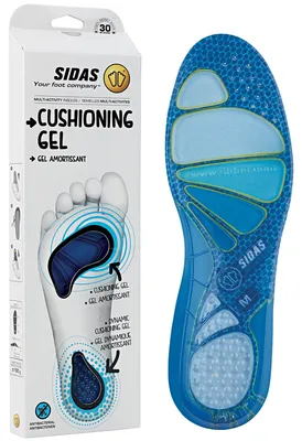 Produktbild von Sidas Cushioning Gel, Uni, Erwachsener, Komfort-Einlegesohle, Schwarz, Blau, XL, Gel