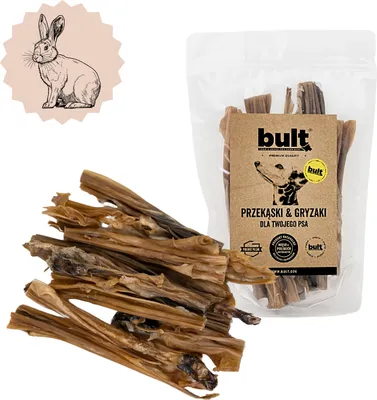 Produktbild von Kaninchenhaut Kausnack Hunde Und Welpen 100% Kaninchen Getrocknet Ohne Fell 250g
