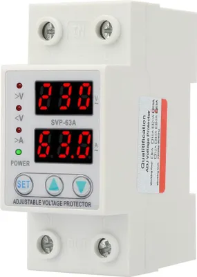 Obrázok produktu pre Dvojitý LED displej, jednofázový, nastaviteľné napätie, prúdová ochrana, AC230 V, 63 A