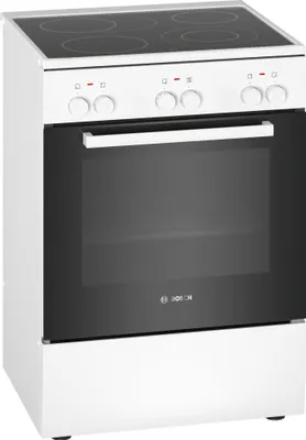 Zdjęcie produktu dla Bosch HKA090220, Kuchenka wolnostojąca, Biały, Obrotowy, Biały, Przednie, Ceramiczna