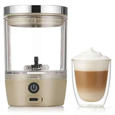 Produktbild von Zimilo Elektrischer Milchaufschäumer, Kabellos & Tragbar, 360° Magnetrührer, Ein-Knopf Bedienung, Für Latte Cappuccino & Kaffee, Olivgrün