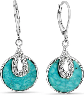 Produktbild von F Ohrhänger 925/- Sterling Silber rhodiniert Türkis