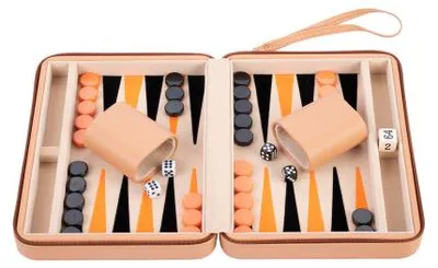 Image de Jeu de backgammon dans une mallette - Beige