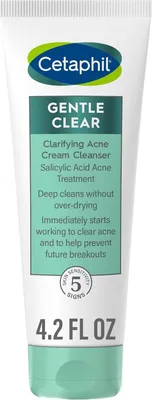 Produktbild von Reinigungsgel, Cetaphil, Gentle Clear Clarifying, zur Hautberuhigung und Linderung von Akne, gegen Hautausbrüche, mit Salicylsäure 2%, parfümfrei, 124ml