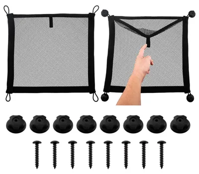 Immagine prodotto di Rete portaoggetti, 2 pezzi, rete per bagagli, organizer per camper, barche, 40 x 35 cm, colore nero