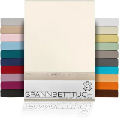 Productafbeelding van Hoeslaken Jersey Katoen Standaard 200x200x30 cm Ivoor