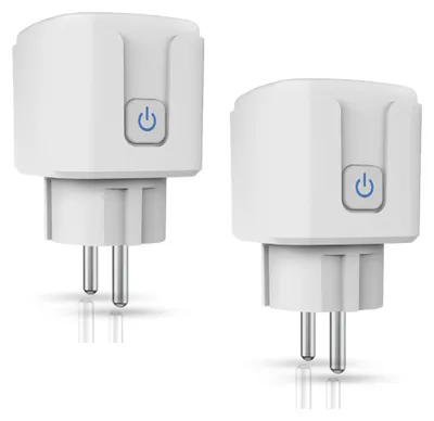 WLAN-Steckdose 16 A, Timer, Sprachsteuerung, weiß, 2 Stück
