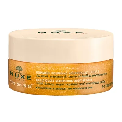 Obrázek produktu pro NUXE Rêve de Miel Deliciously, Tělový peeling, Ženy, Univerzální pleť, Exfoliace, Vyživující, Peeling, Vyhlazující, Dávkovač, GLYCERIN, HELIANTHUS ANNUUS (SUNFLOWER) SEED OIL, ORYZA SATIVA (RICE) POWDER, PHENYL TRIMETHICONE,...