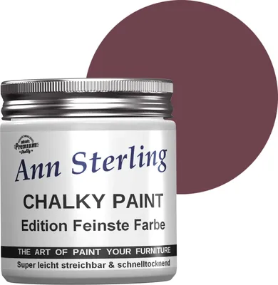 Produktbild von Ann Sterling Kreidefarbe Shabby Chic Farbe: 250ml. Lack Chalky Paint - Brombeere