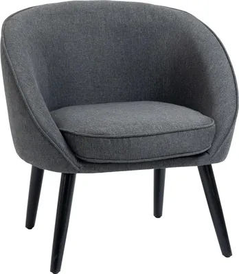 Produktbild von Loungesessel Cocktailsessel Polsterstuhl Bürostuhl Wohnzimmerstuhl Esszimmermodern Mit Leinen-Optik Holz Grau 71 X 65 X 75 Cm