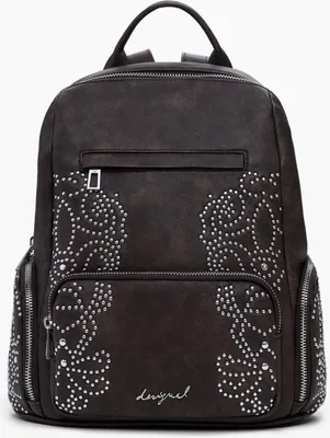 Produktbild von Stilvoller Damen Rucksack Braun mit Nieten und Kontrastdetails