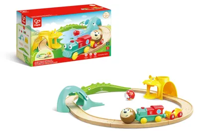 Produktbild von Hape Dschungeltiere Eisenbahnset aus Holz mit Tierzug ab 18 Monaten