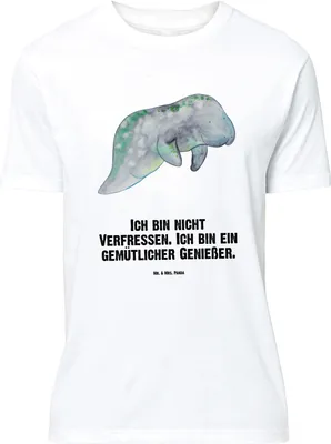 Produktbild von Mr. & Mrs. Panda Größe M T-Shirt Seekuh Chillen - Weiß - Geschenk, Essen, Shirt, Herren, Diät, Meer, mit Spruch, Abnehmen, Süßigkeiten, Zucker, Tshirt