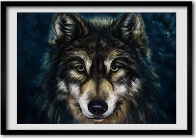 Produktbild von Bild - Bilder - Bilderrahmen - 70 cm x 50 cm - MDF-Rahmen, Wandkunst Wölfe