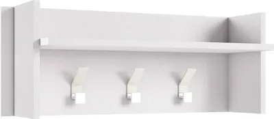 Produktbild von Eingangsmöbel Dkornvi, Garderobenständer mit 3 Haken, Regal zur Aufbewahrung im Flur, 100%  Italy, 90x29h34 cm, Weiß